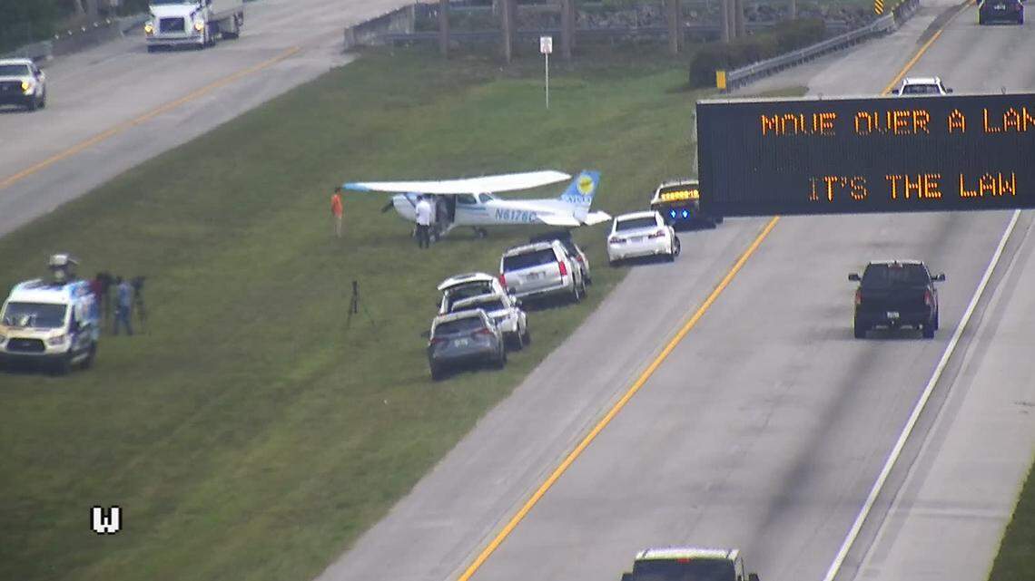 Plane lands in the median on I-75 near Mile Marker 37.