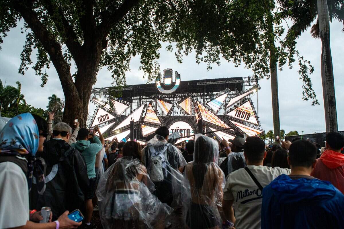 Tiesto plays a set for fans during Ultra 2024 at Bayfront Park in Downtown Miami on Friday, March 22, 2024.