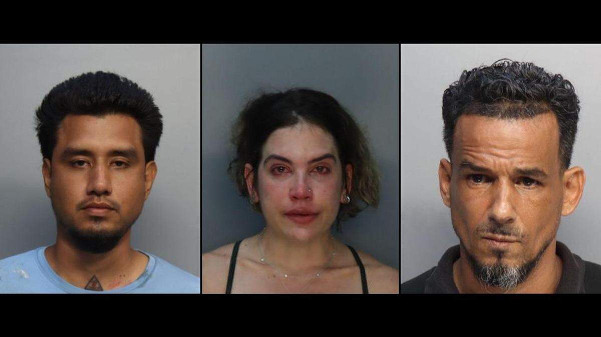 Miami-Dade police made a third arrest in the alleged trafficking and rape of a 15-year-old girl at a hotel by a former psychologist and two men. (Left to Right: Hermes Mejia, Maria Ximena Duarte and Jason Mojica)