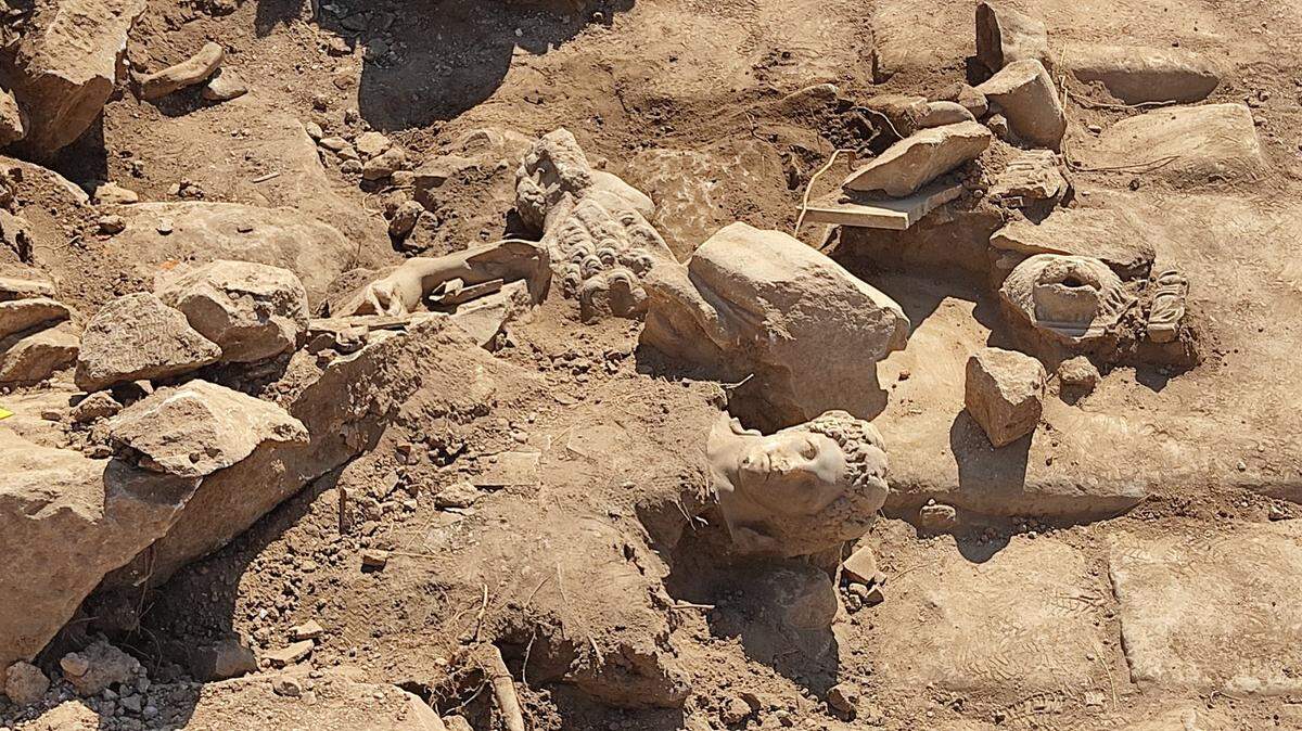 University students working at an archaeology excavation in Philippi, Greece, found an ancient Roman statue of Hercules buried in a square.