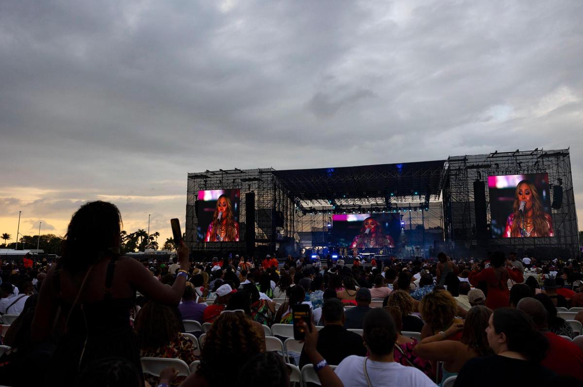 Tamia performs during Jazz in the Gardens on Sunday, March 10, 2024 at Hard Rock Stadium in Miami Gardens.