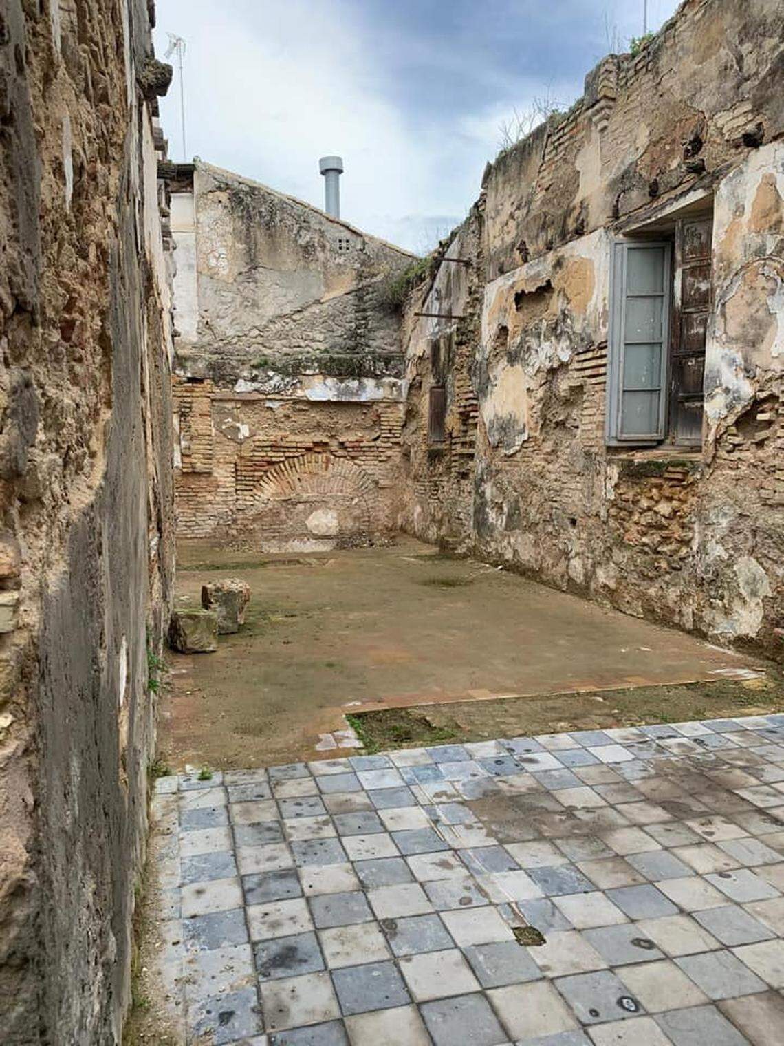 The patio after excavations.