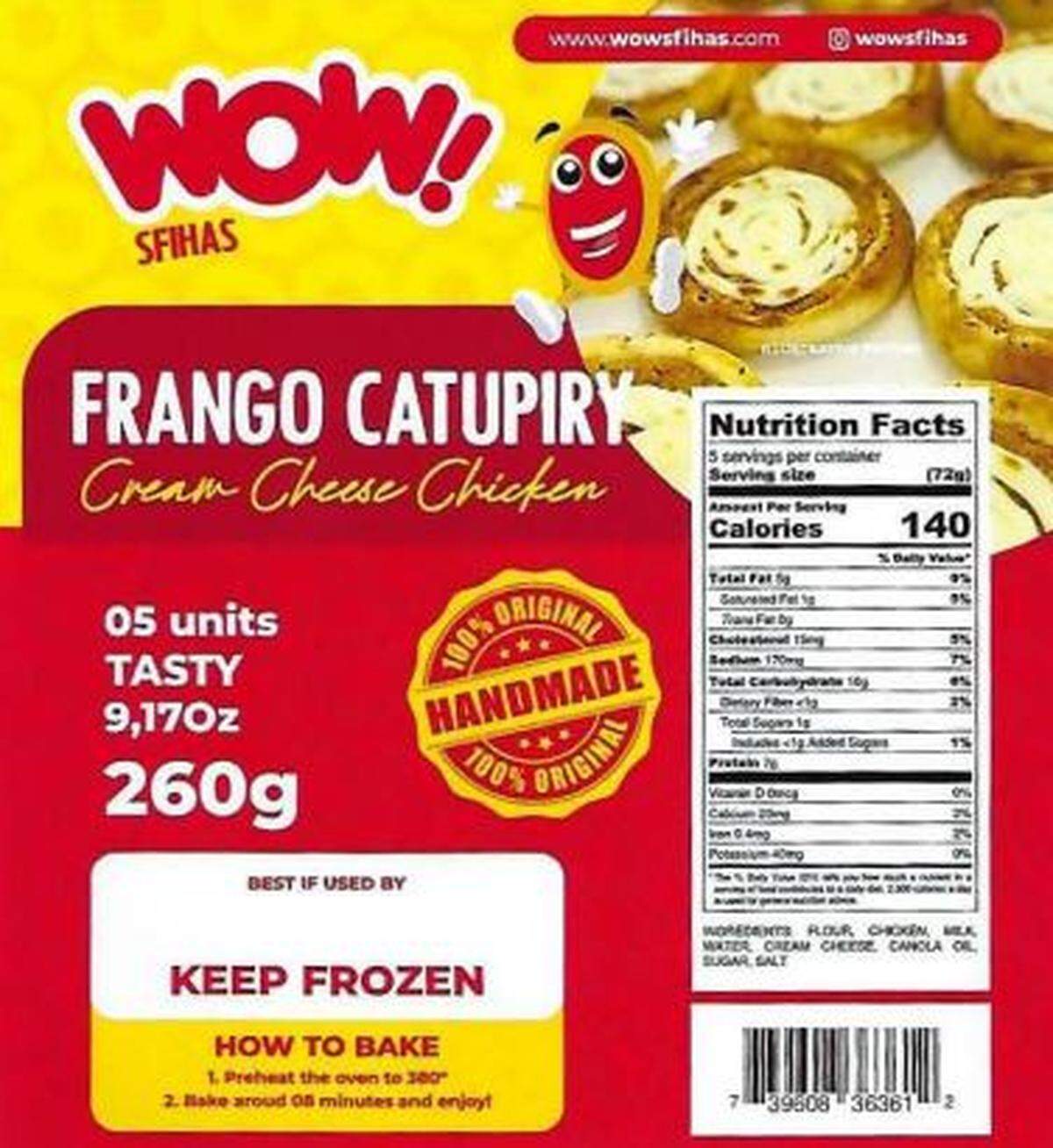 Wow Sfihas Frango Catupiry Cream Cheese Chicken