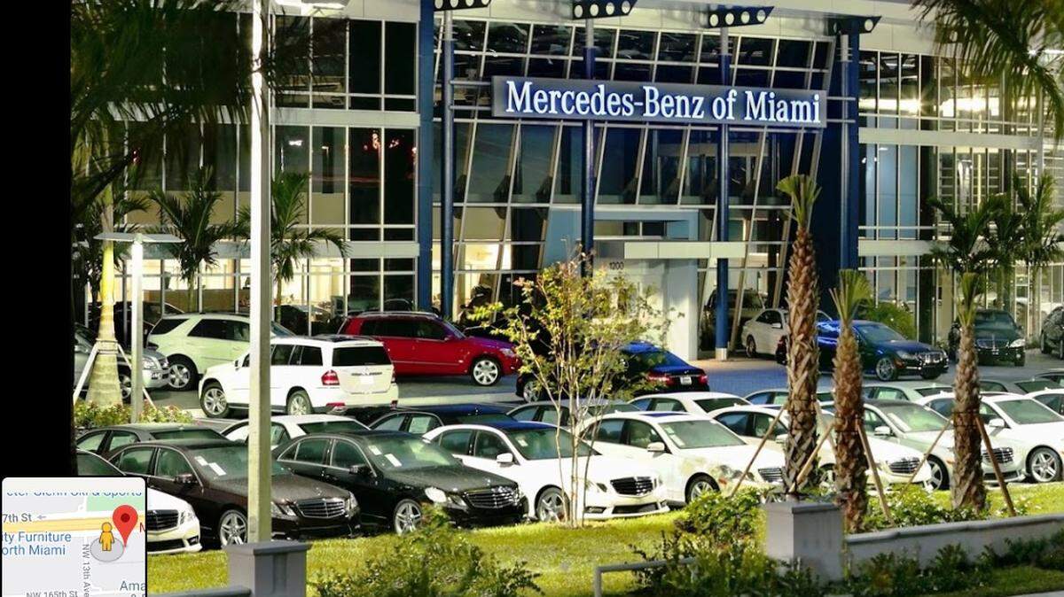 The Mercedes Benz Miami dealership at 1200 NW 167th Street in Miami Gardens.