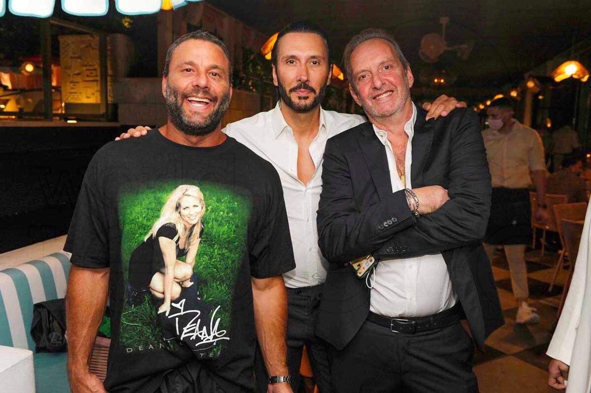 David Grutman, Cedric Gervais and Nicola Siervo at the opening of the Goodtime Hotel