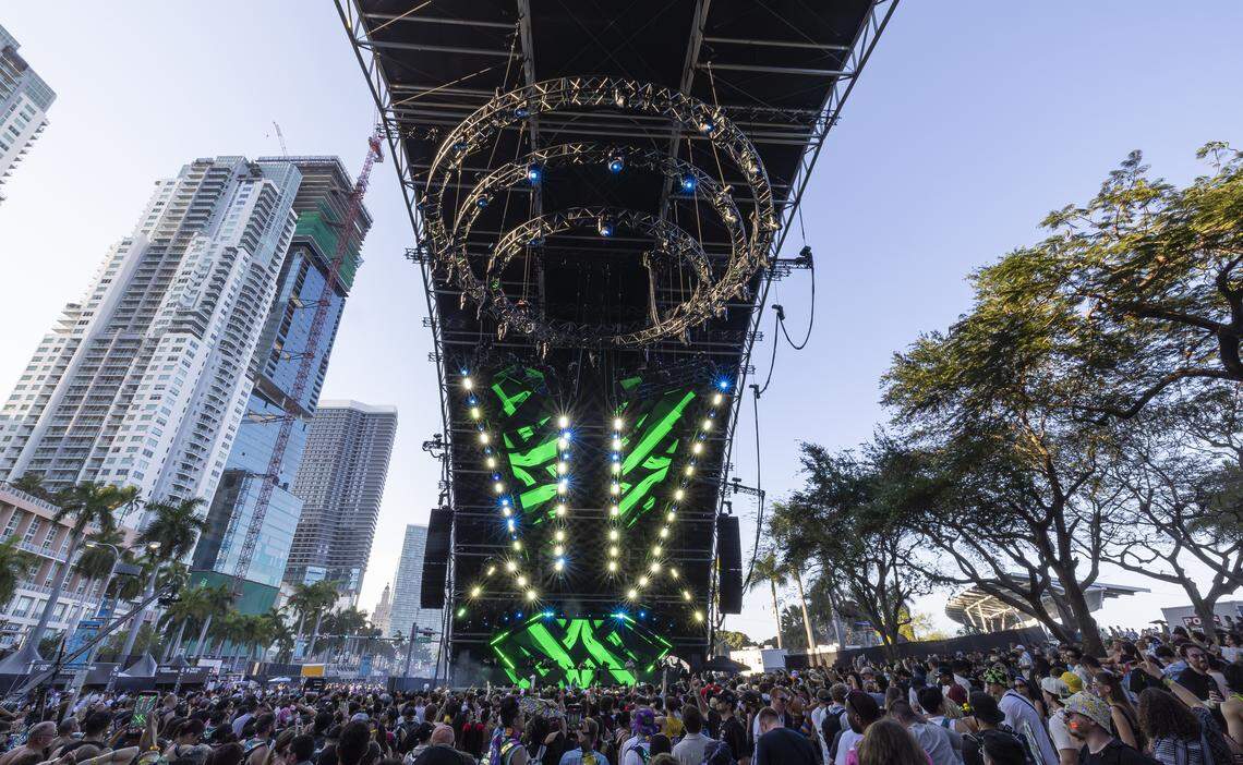 Bou performs on the Worldwide Stage during Ultra Music Festival’s 26th anniversary at Bayfront Park on Saturday, March 28, 2026, in downtown Miami, Fla.