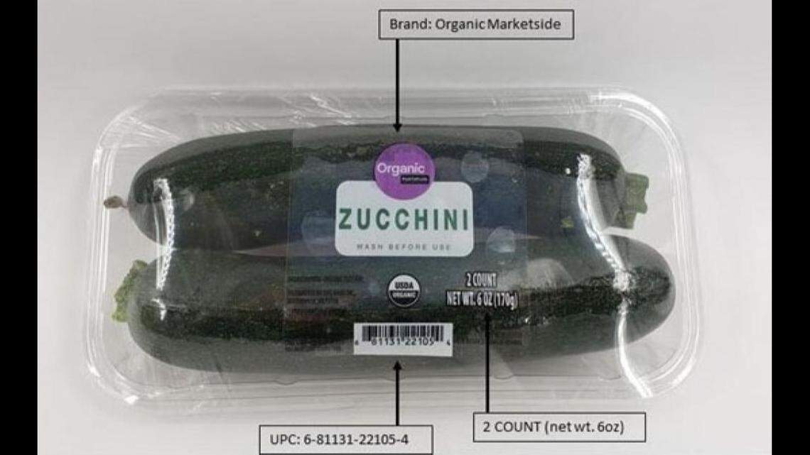 Organic zucchini sold under Walmart’s store brand, Marketside, has been recalled.