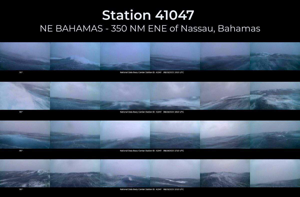 These images were all taken from NOAA weather buoy 41047 on Aug. 19 and shared on Facebook. The buoy is 350 miles east, northeast from Nassau.  