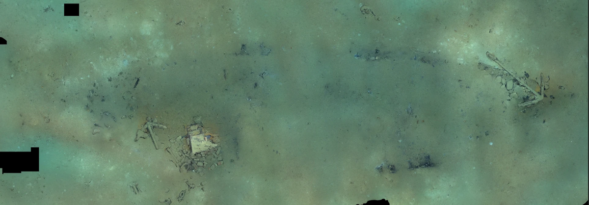 Industry was 64 feet long and 18 feet wide, and little but an outline can be seen above the sand after 200 years.