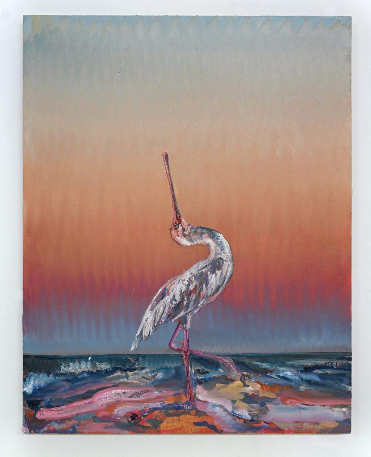 Magnus Sodamin, “Ibis,” 2024. Oil on linen, 46 x 36 in.