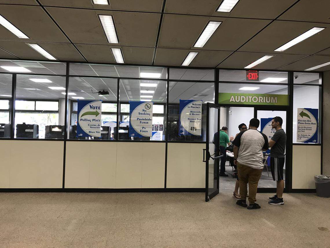 The West Dade Regional Library was an early voting site. But on election day, the library returned to its normal operations. Still, confused voters showed up on Tuesday hoping to cast a ballot.