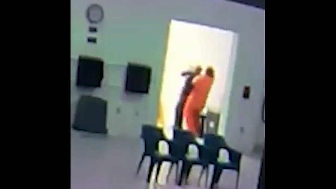 A prison assault was caught on video in a Florida jail, including the moment an inmate threw a pillowcase around a guard’s neck and began choking her.