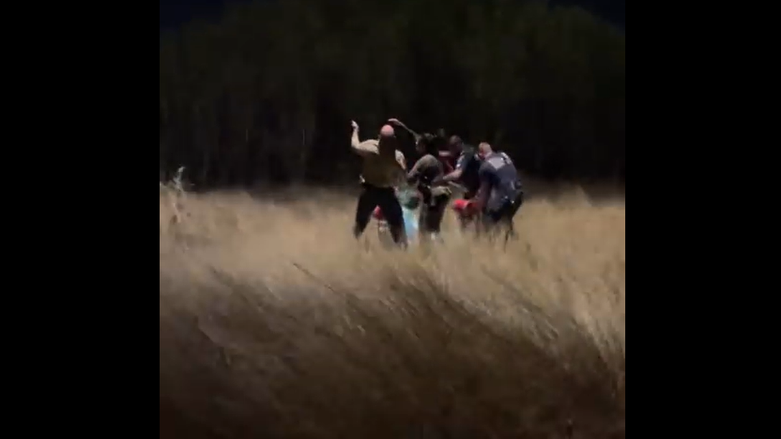 Rescuers stayed with the woman until a helicopter could lift her out of Florida’s Estero Bay State Park Preserve around 1:30 a.m. April 23.