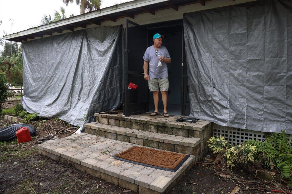 Hurricane Milton’s storm surge moved and damaged boats and cars and devastated homes not built up to code. Gregg Wood’s home has withstood multiple hurricanes, including Hurricane Helen. Now, Milton has Wood question if he lives near a shoreline again as he stands at the entrance of his damaged home in Port Charlotte, Florida, on Friday, October 11, 2024. Wood said his immediate plan is to rehab and let a friend live there. “But I gotta think I’m probably not going to be near the water again,” confesses Wood.