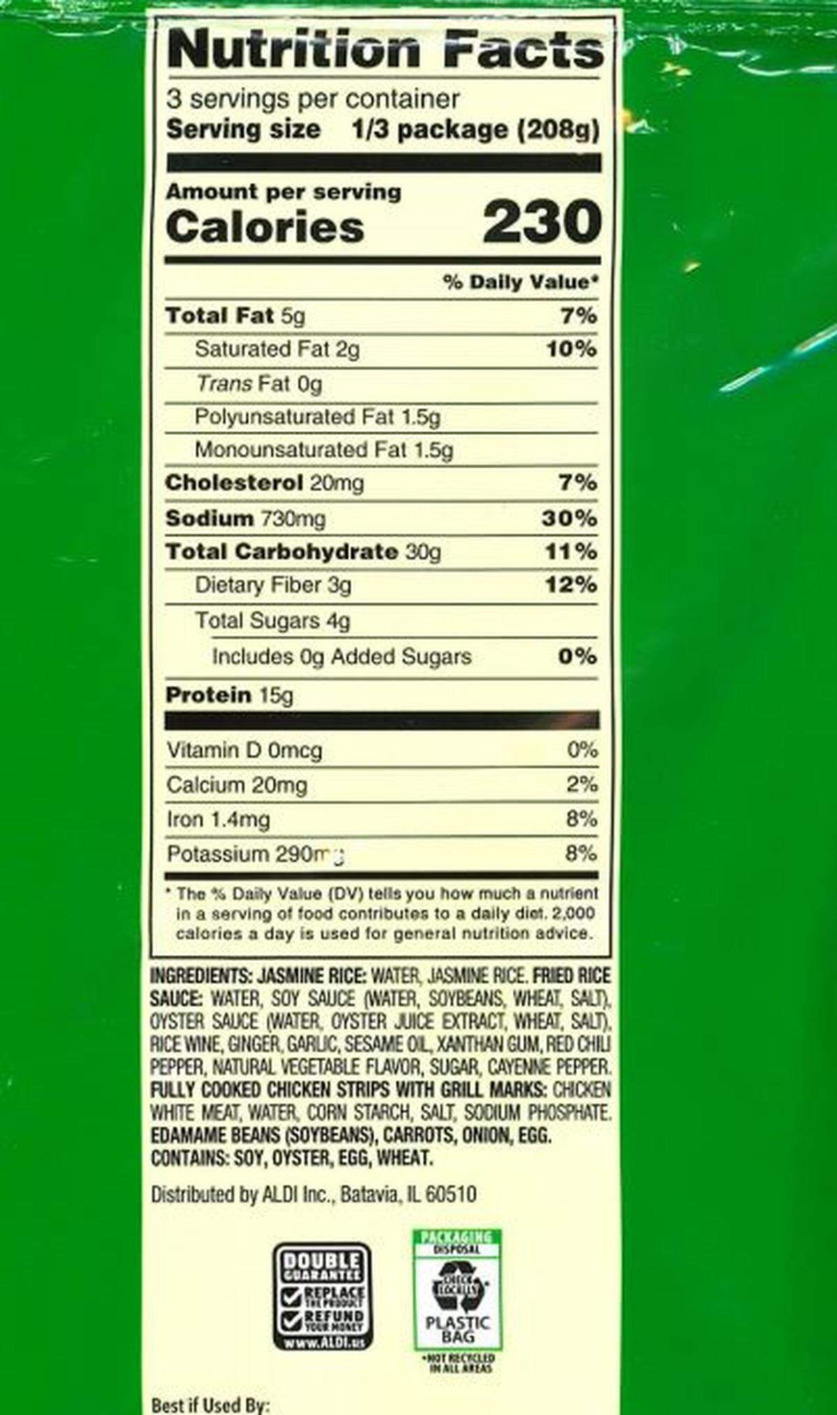 At the bottom of the ingredient listing, where most products list allergens, milk isn’t listed.