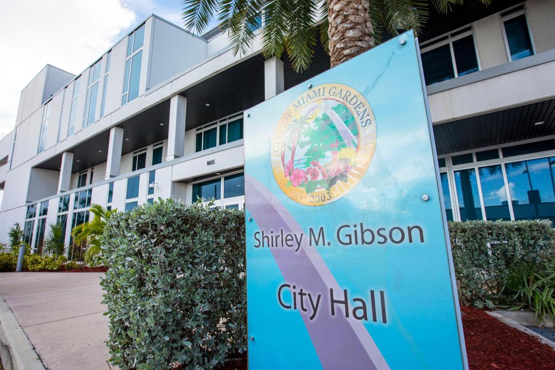 The street view of Shirley M. Gibson City Hall, named after the cities first mayor, in the City of Miami Gardens, Florida, on Thursday, October 15, 2020.