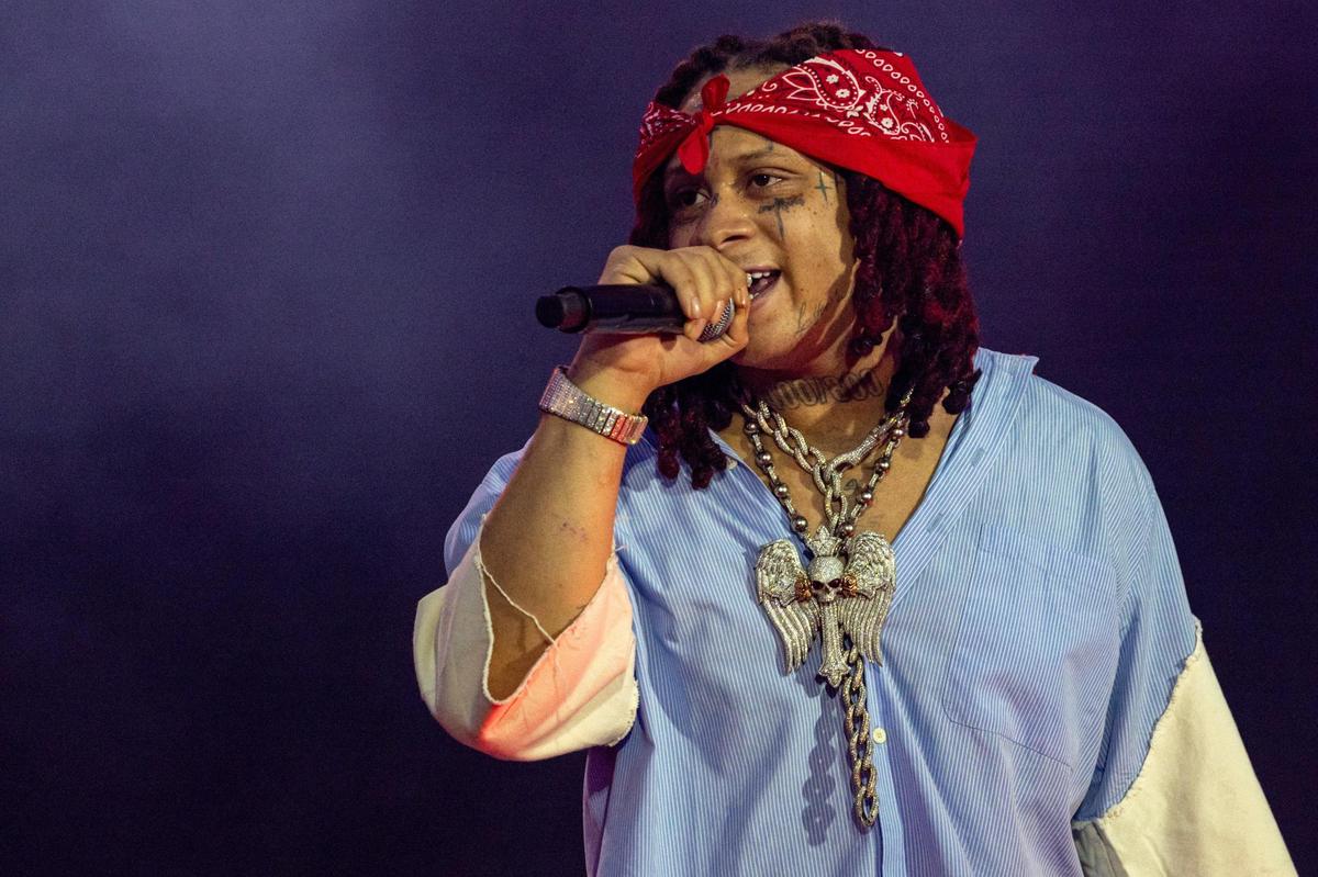 Rapper Trippie Redd performs on the goPuff MainStage during day two of Rolling Loud Miami 2023 at Hard Rock Stadium in Miami Gardens, Florida, on Saturday, July 22, 2023.