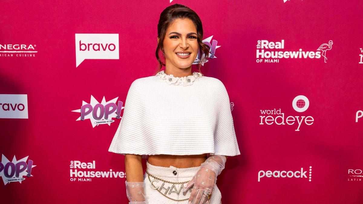 Stephanie Shojaee strikes a pose during The Real Housewives of Miami season seven premiere at Rosa Negra Miami Restaurants: Latin American Steakhouse on Tuesday, June 10, 2025, in Miami, Fla.