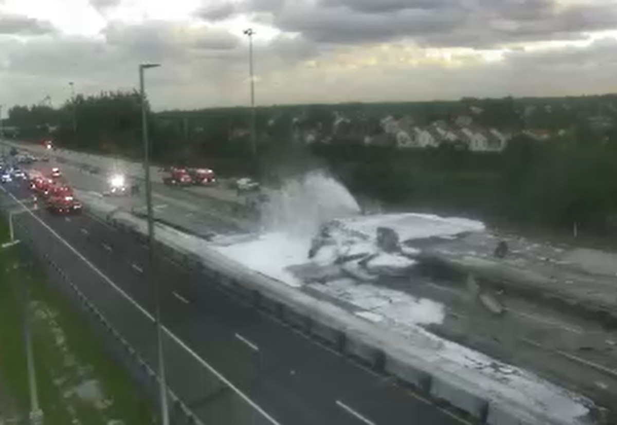 A tanker fire shut down Florida’s Turnpike in Palm Beach County during the early morning hours of Friday, Dec. 8, 2023, according to Palm Beach County Fire Rescue. Firefighters successfully doused the flames in about an hour.