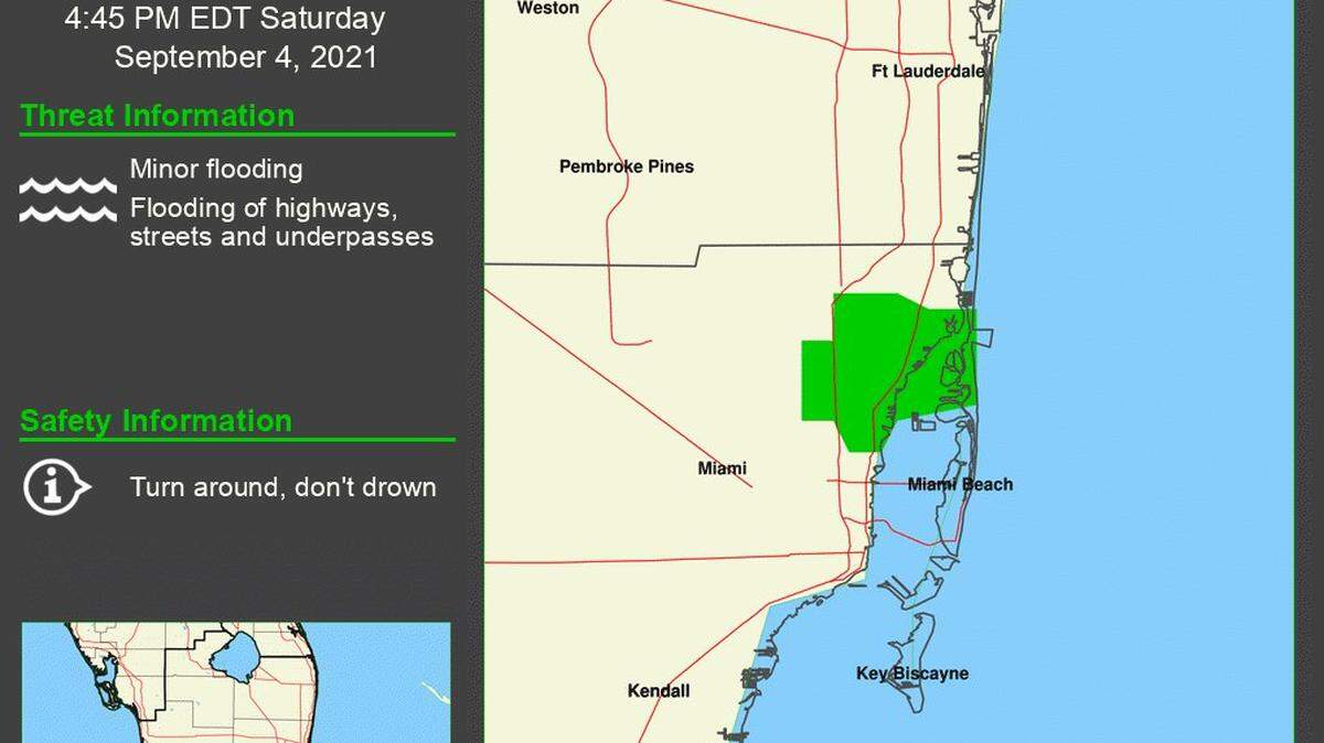 Flood advisory issued Saturday afternoon, Sept. 4, 2021.