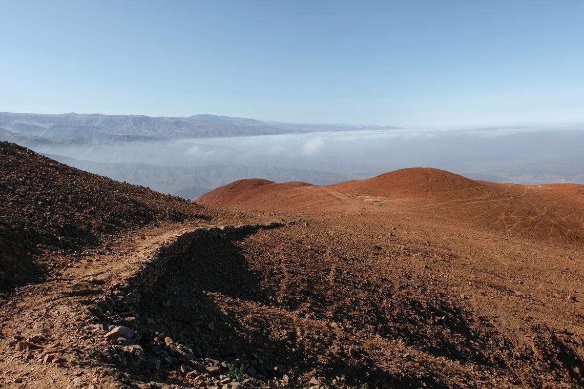One of the roads linked to the quarries in Cañete.