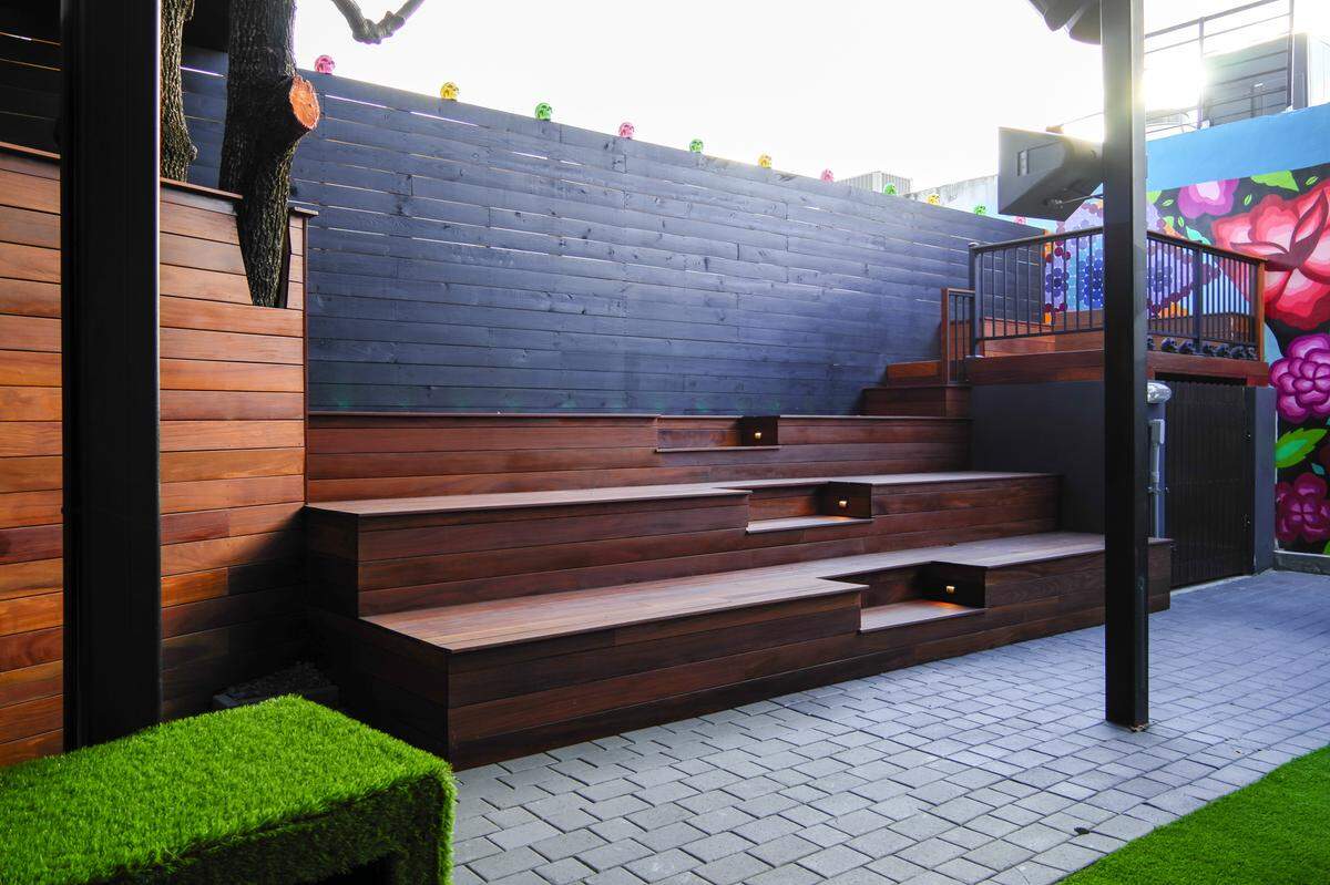 Courtyard seating at the new Pilo’s Tequila Garden in Wynwood.