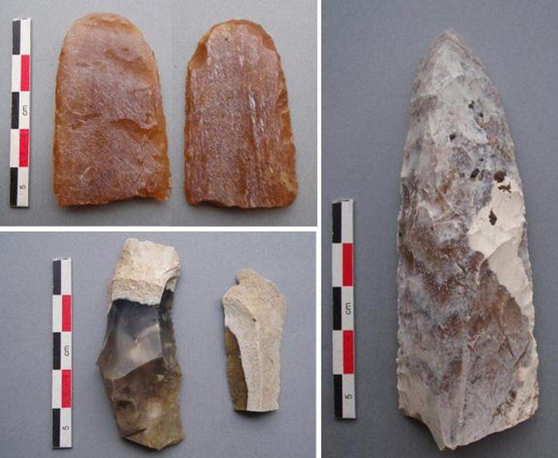The flint pieces date to the late Neolithic period, or about 3,000 years ago, researchers said.