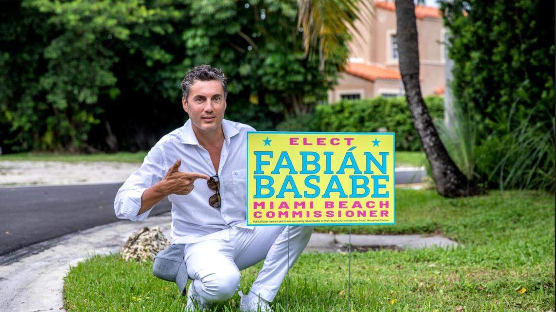 Miami Beach commission candidate Fabián Basabe was sued over a claim that he violated a city law requiring that candidates reside in Miami Beach for one year prior to qualifying for an election. He denies the claim. Basabe was running in Group 2 against Commissioner Mark Samuelian. The election is Nov. 2.