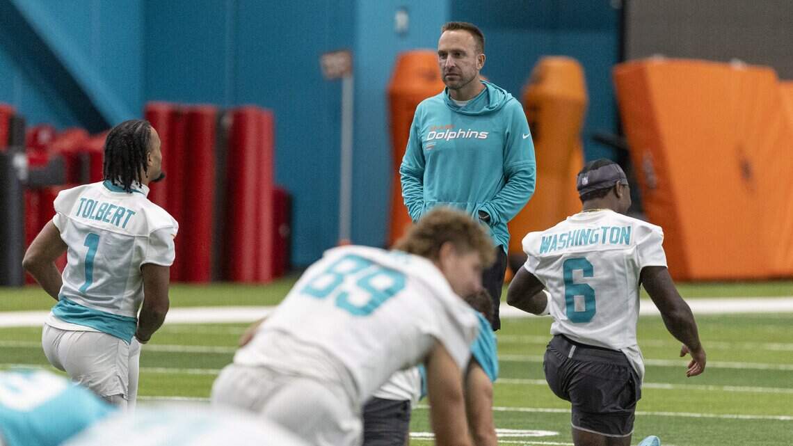 Why Dolphins coach Jeff Hafley doesn’t like the word ‘rebuild’ + injury news
