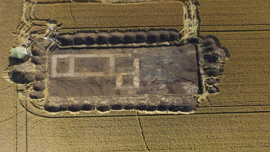 During excavations of a religious site in the United Kingdom, archaeologists found an even more ancient stone construction.