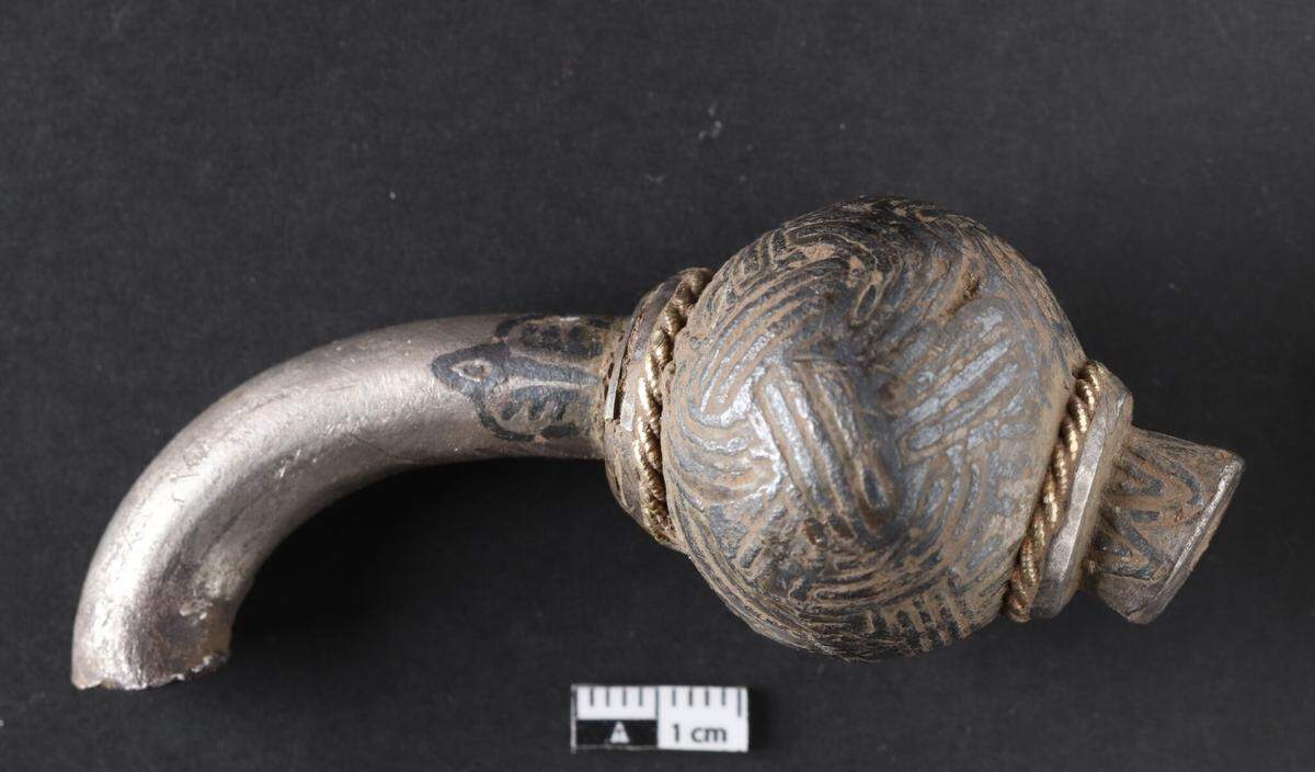 Part of a silver ring pin from Viking-age Ireland or another nearby island.