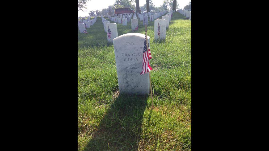 Craig Ridley, who served in the U.S. Army, is buried at the Jefferson National Barracks Cemetery in St. Louis.