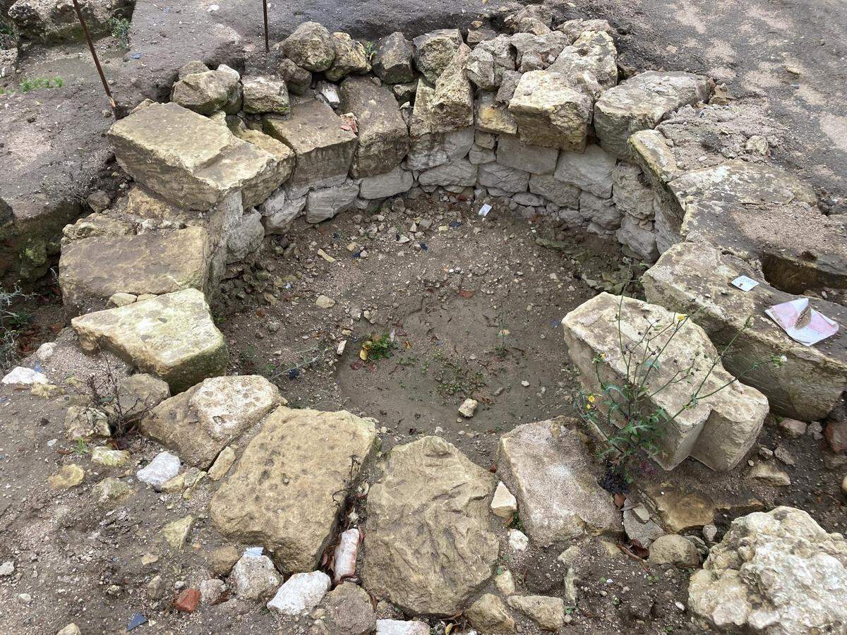 A cooler excavated at the site.