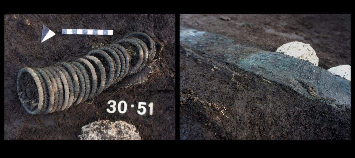 The remains of women had jewelry like bracelets, but the remains of men had weaponry and adorned belts.