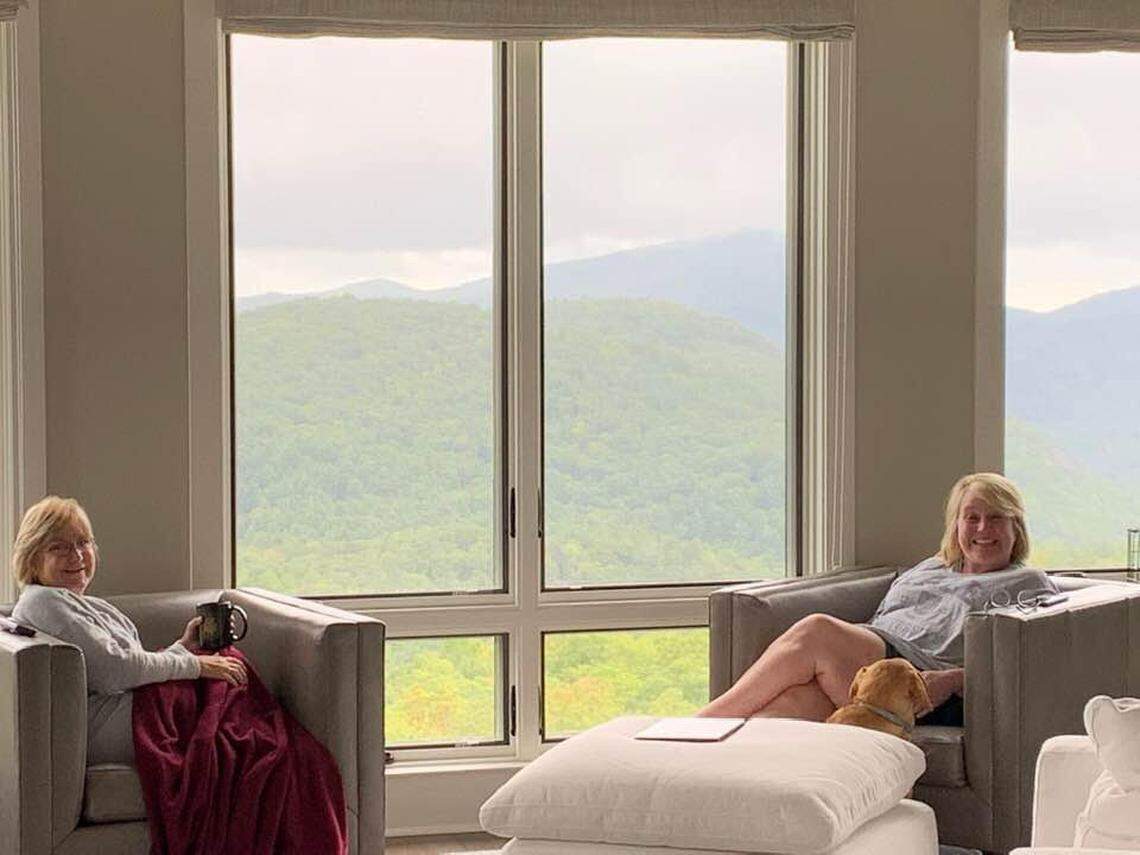Tiffany Carr and the wife of her cousin, Leonard Costin, at her home in Cashiers, North Carolina, in October 2019.