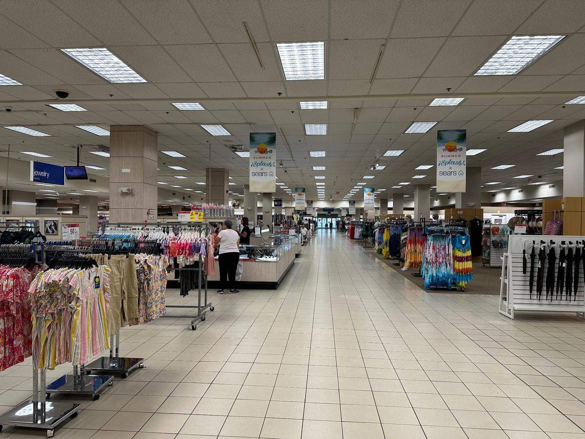 Customers still go to the last Sears store in Miami, as seen here in the central aisle that runs from store front to back at the “Coral Gables store.” That’s what longtime customers call the store on the Miami side of Douglas Road and Coral Way. This was the afternoon of July 10, 2024.