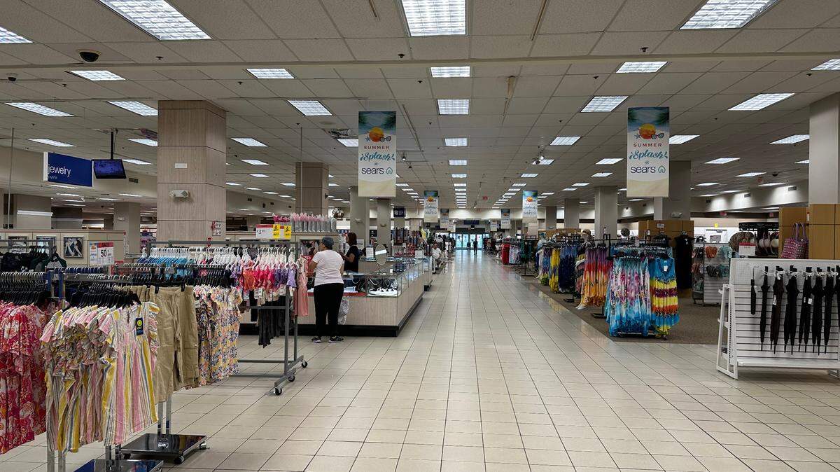 Customers still go to the last Sears store in Miami, as seen here in the central aisle that runs from store front to back at the “Coral Gables store.” That’s what longtime customers call the store on the Miami side of Douglas Road and Coral Way. This was the afternoon of July 10, 2024.