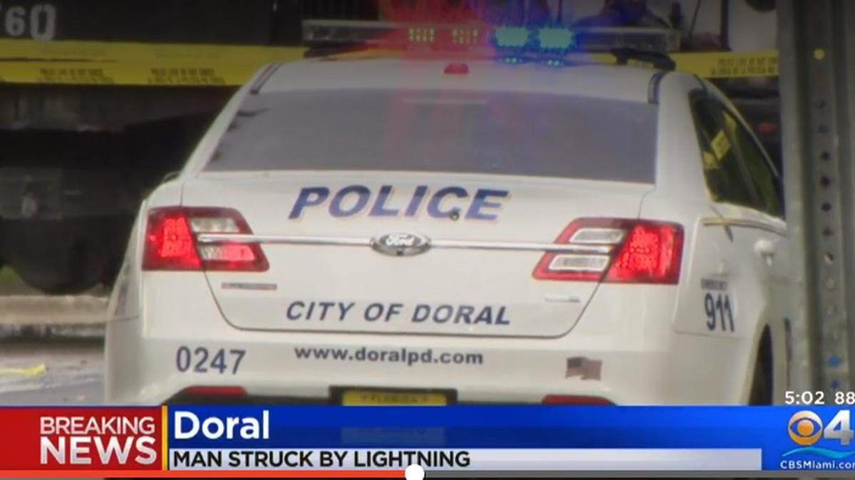 A man was struck by lightning July 26, 2019, as he worked in Doral.
