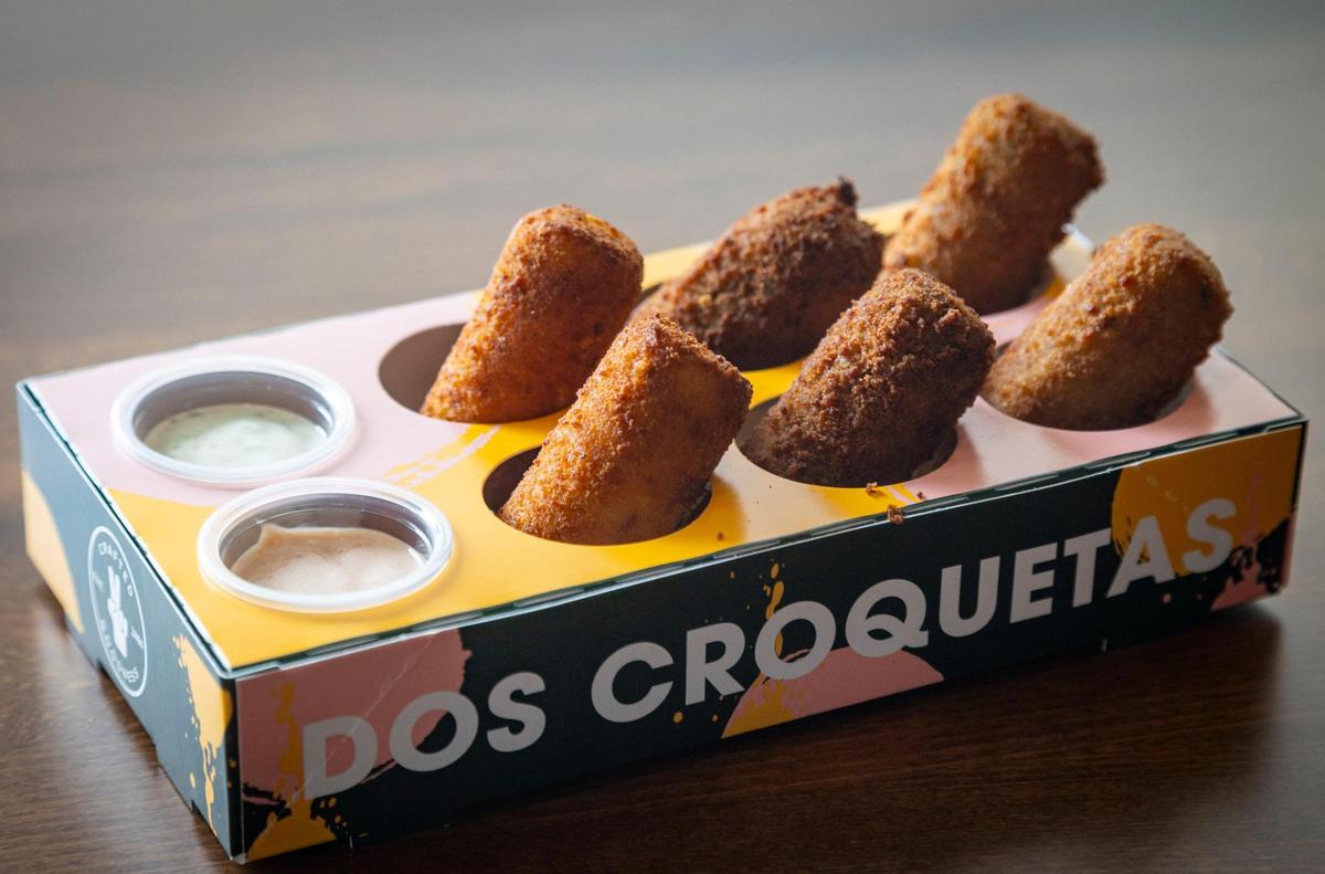 A flight of croquetas at the new Dos Croquetas restaurant in Little Havana.