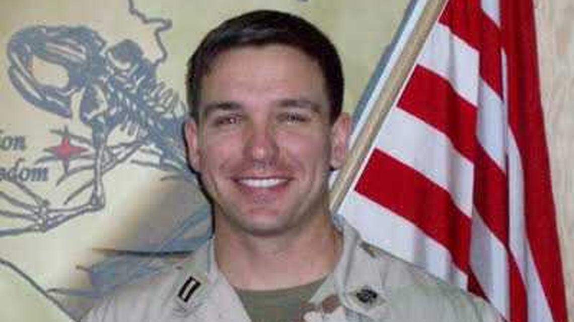 Republican candidate for Florida governor Ron DeSantis as a Navy JAG lawyer serving in Iraq in 2007.