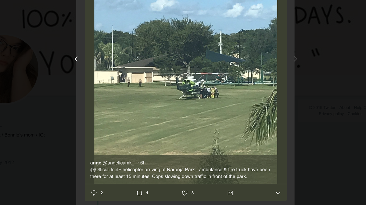 A child had to be airlifted to a local hospital Saturday afternoon after Miami-Dade Fire Rescue said they fell near Naranja Park.