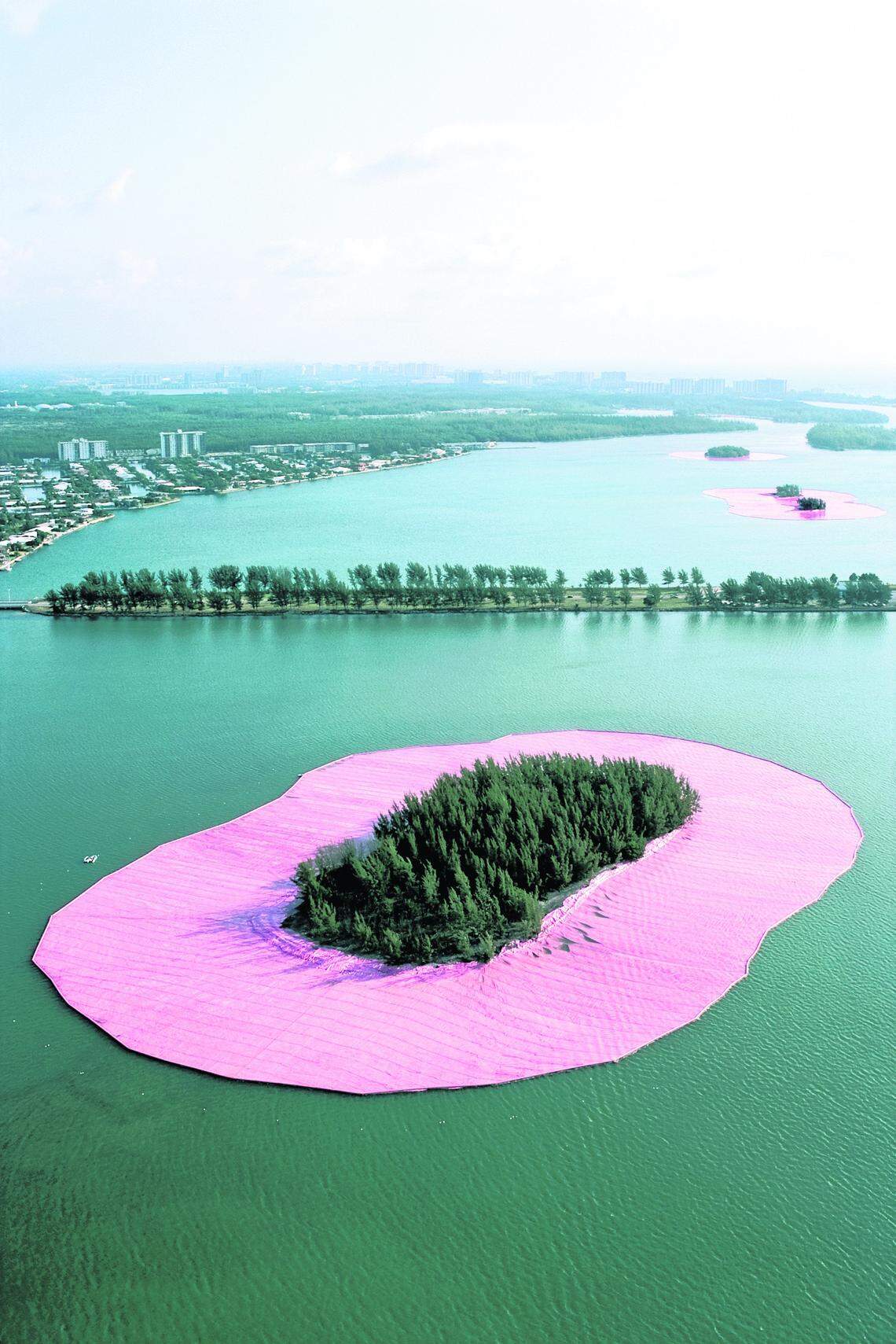 Biscayne Bay’s pink-wrapped islands in 1983.