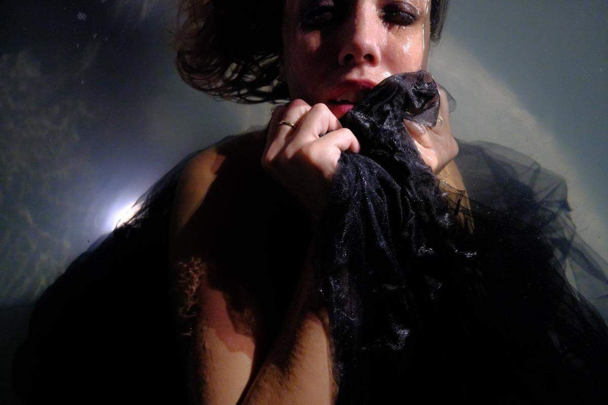 Bistoury Physical Theater performer Carla Forte in ‘Watermuse,’ choreography by Carla Forte.