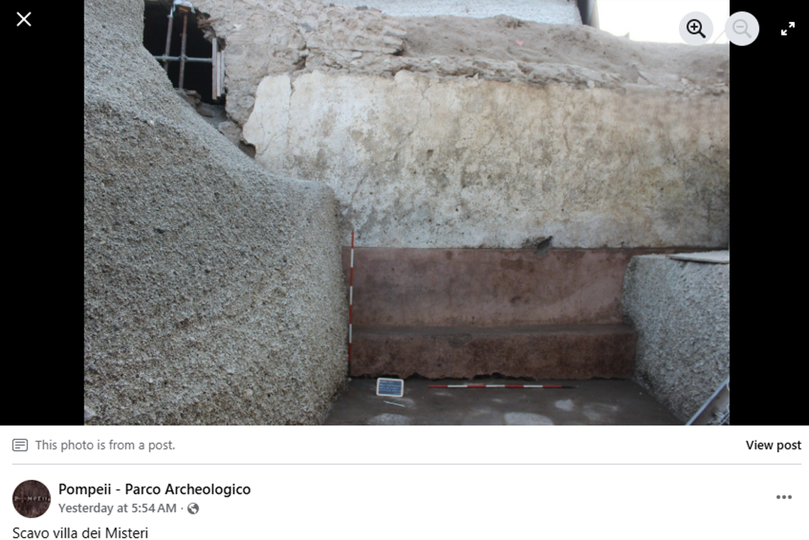 The bench was found near the entrance of the villa and a public road.