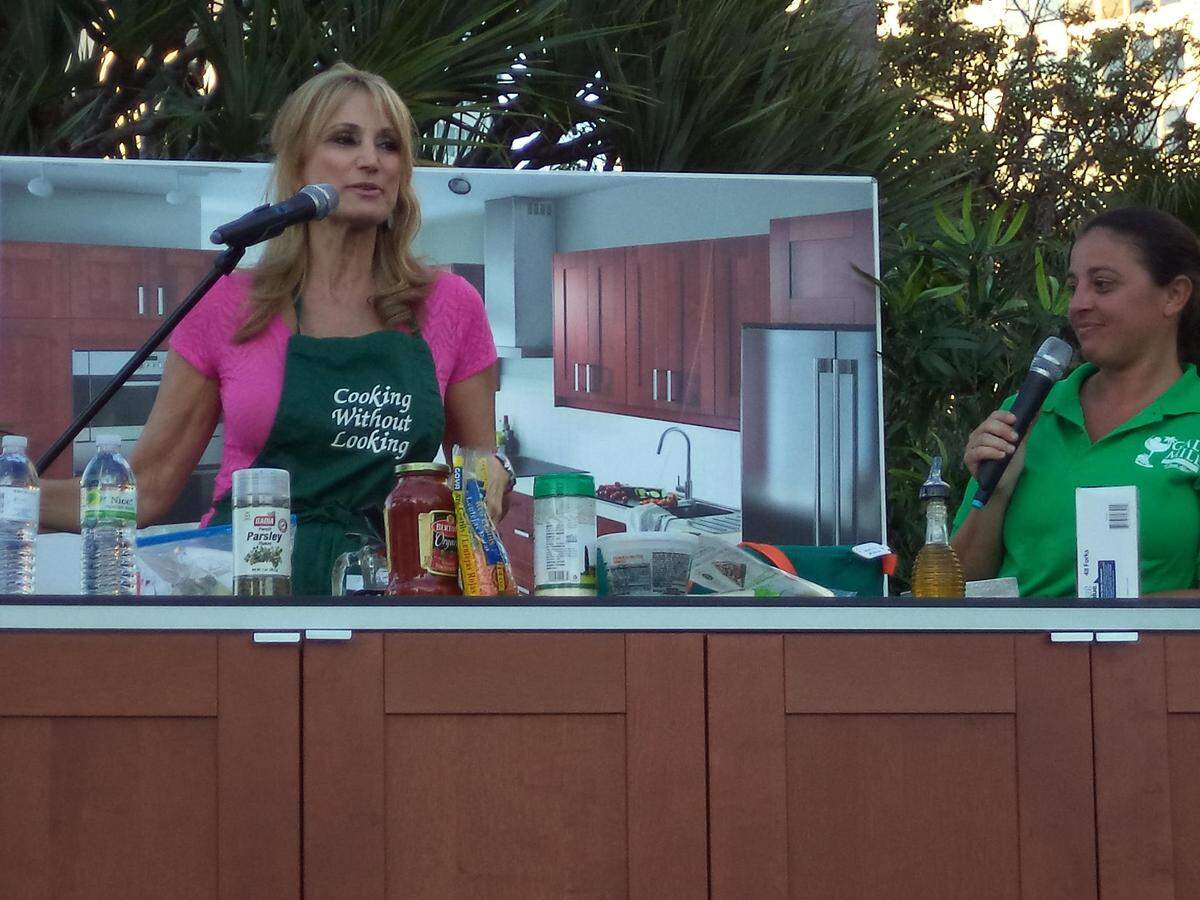 “Cooking Without Looking” co-host Annette Watkins. left, and Coco Frey at the Galt Ocean Mile Wine and Food Festival.