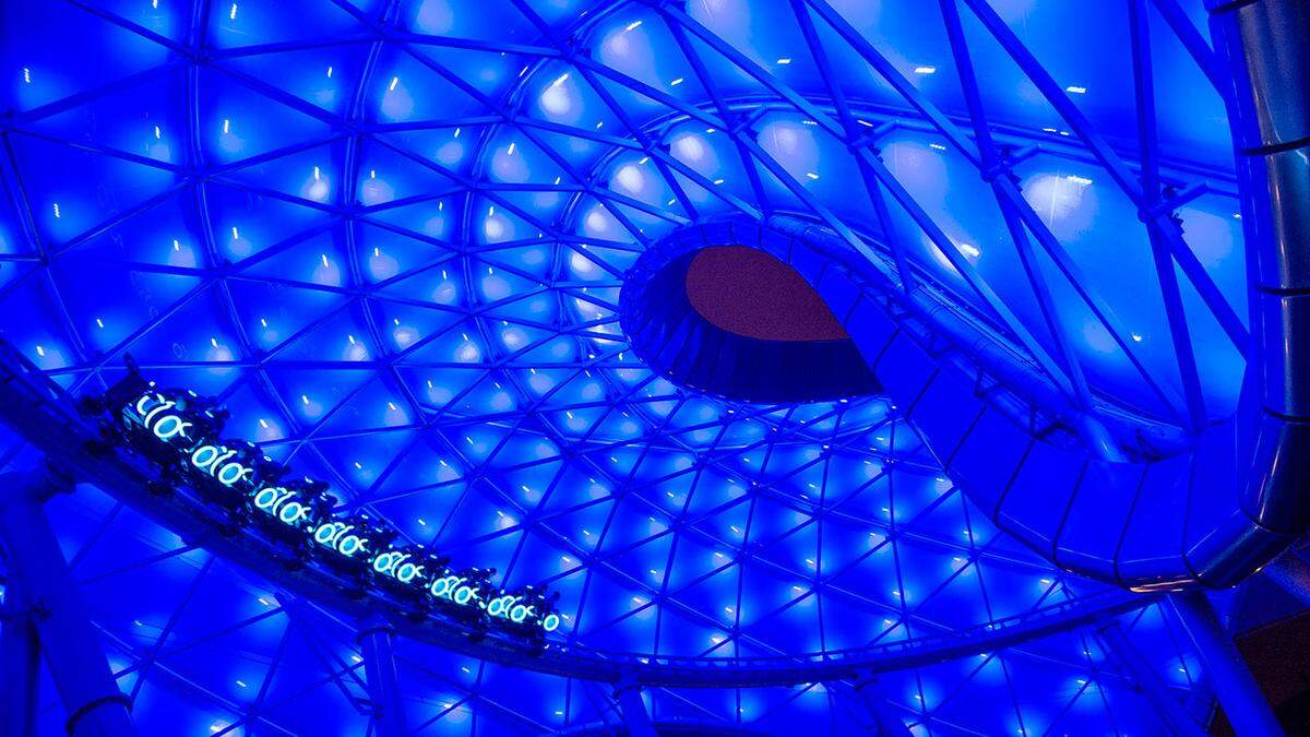 A roller coaster based on the movie “Tron” is being built at Magic Kingdom in Orlando. It’s based on the Tron Lightcycle Power Run at Shanghai Disney Resort, shown here.