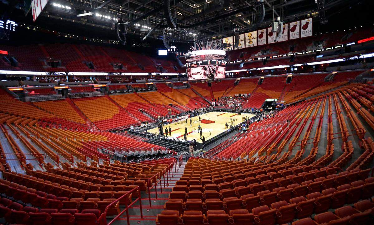 Sports venues, like AmericanAirlines Arena, are empty because of a ban on large crowds due to the spreading COVID-19 coronavirus.