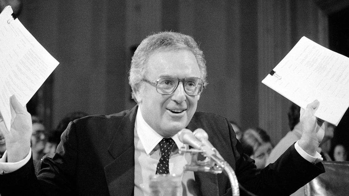 Former U.S. Sen. Richard Stone of Florida during his nomination hearing to become Ambassador at Large for Central America before the Senate Foreign Relations Committee, May 20, 1983, on Capitol Hill. Stone died Sunday at the age of 90.