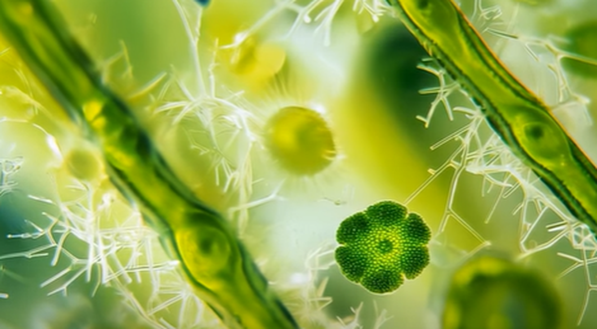 Phytoplankton are microscopic organisms that reflect blue light and pull carbon dioxide out of the atmosphere.