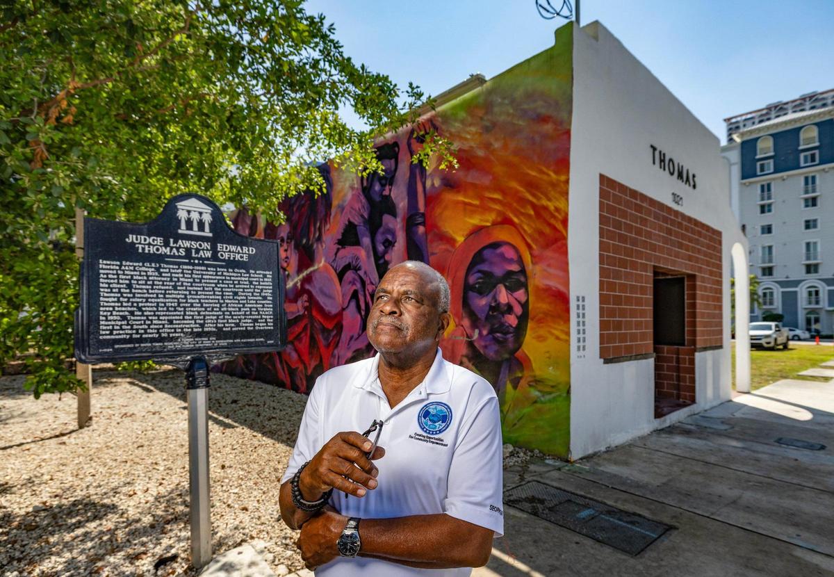 Southeast Overtown/Park West CRA President James D. McQueen visits the former law office of Judge Lawson E. Thomas in Miami on Wednesday, March 26, 2025.